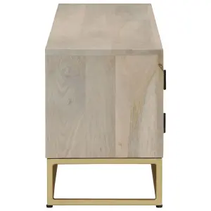 Berkfield TV Cabinet 110x30x40 cm Solid Bleached Wood Mango