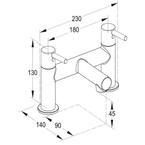 GoodHome Lazu Manual Bath Filler Tap