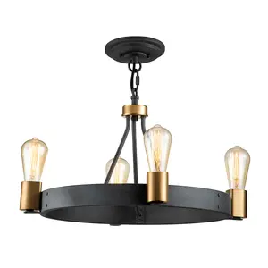 Luminosa Hinkley Silas Cylindrical Pendant Ceiling Light Aged Zinc & Heritage Brass