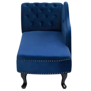 Left Hand Chaise Lounge Velvet Blue NIMES