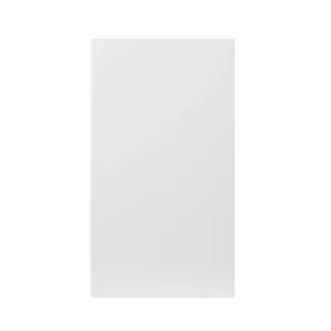 GoodHome Stevia Gloss white Slab Highline Cabinet door (W)400mm (H)715mm (T)18mm