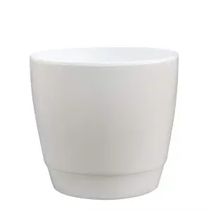 White Plastic House Plant Pot 14cm  x 1