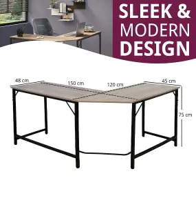 Hallowood Furniture Dudley Metal Corner Desk