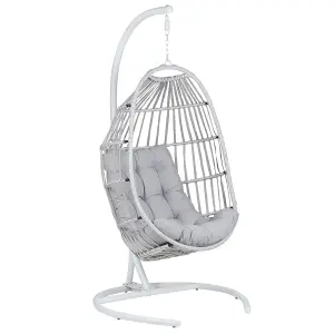 Hanging Chair with Stand SESIA Light Grey