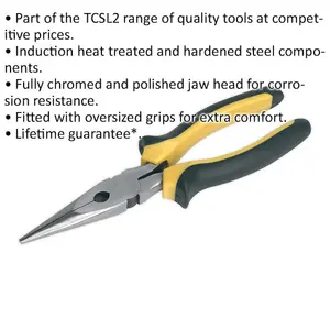 Premium 200mm Long Nose Pliers with Comfort Grip and Corrosion Resistance