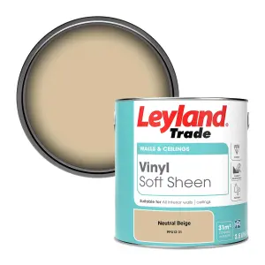 Leyland Trade Vinyl Soft Sheen Walls & Ceilings Emulsion Paint Neutral Beige (PPG12-31) - 2.5L