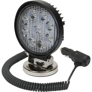 Waterproof Work Light & Magnetic Base -27W SMD LED - 115mm Round Flash Torch