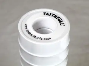 Faithfull 08001212ST10TB P.T.F.E Tape 12mm x 12m White (Pack 10) FAITAPEPTF10