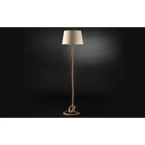 Luminosa Corda-Mauli Floor Lamp With Tapered Shade, Rope Design