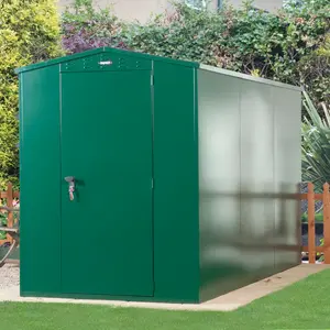 Flexistore 5 ft. W x 11 ft. D Metal Apex Garden Shed Grey