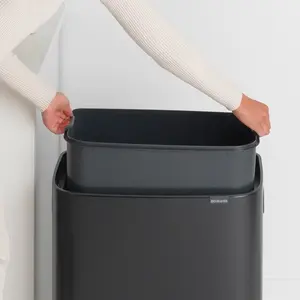 Bo Touch Bin, 60 litre, with 1 inner Plastic Bucket Black