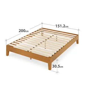 Elara Deluxe Solid Wood Bed Frame Natural / Kingsize (5')