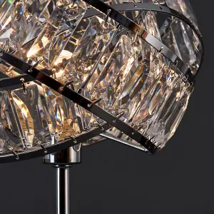 ValueLights Hudson Polished Chrome and Clear Acrylic Jewel Intertwined Rings Design Table Lamp