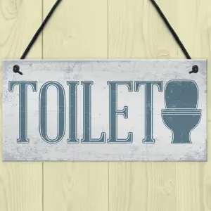 Red Ocean Shabby Chic Hanging Plaque Toilet Bathroom WC The Loo Door Wall Plaque Sign Decor