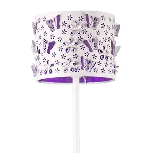 Luminosa Titilla Childrens Floor Lamp With Shade, White, Purple