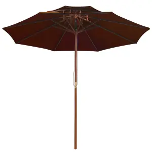 Berkfield Double Decker Parasol with Wooden Pole Terracotta 270 cm