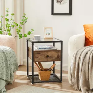 NS 1 Drawer Bedside Table Brown