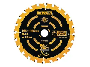 DEWALT Extreme Framing Circular Saw Blade 165 x 20mm x 24T