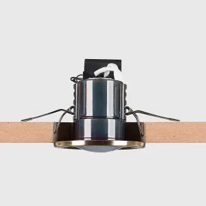 ValueLights Modern Fire Rated Antique Brass GU10 Recessed Ceiling Downlight/Spotlight - Includes 5w LED Bulb 3000K Warm White