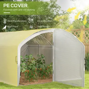 Outsunny 4 x 3 x 2m Polytunnel Greenhouse with Door, UV-resistant PE Cover