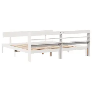 Berkfield Bed Frame without Mattress White 200x200 cm Solid Wood Pine