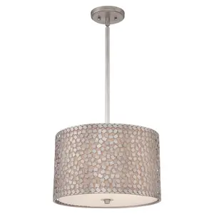 Elstead Confetti 3 Light  Medium Round Ceiling Pendant Old Silver, E27