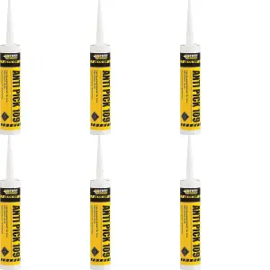 Everbuild Tecnic Anti 109 Pick Resistant Sealant, White, 295 ml  (Pack of 6)