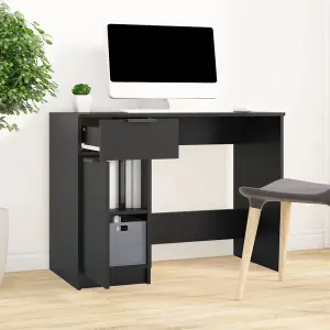 Berkfield Desk Black 100x50x75 cm Engineered Wood