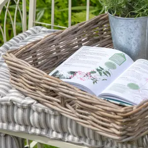 Vintage Square Rattan Serving Basket Tray