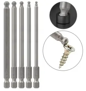 GOBEST ball tip hex screwdriver bits set 5pcs, 100mm long magnetic 2.5-6mm