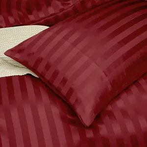 Florane Microfibre 250 TC Reversible Modern & Contemporary Duvet Cover Set with pillow cases Burgundy / Double Duvet Cover + 2  Standard Pillowcases