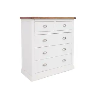 Cosenza 5 Drawer Chest of Drawers Chrome Cup Handle