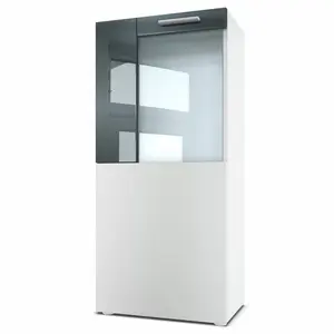 Killion Display Cabinet White/Grey High Gloss / Without LED