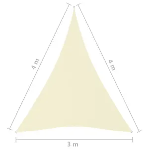 Berkfield Sunshade Sail Oxford Fabric Triangular 3x4x4 m Cream