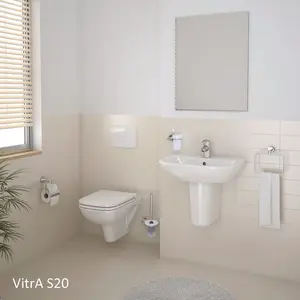 Vitra S20 500mm basin 1 tap hole and semi pedestal