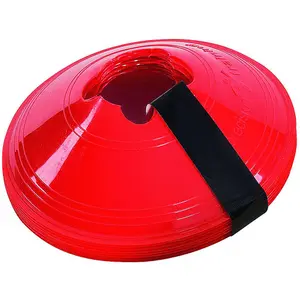 10 PACK 200mm Round Saucer Cone Marker Set RED Flexible Pitch Court Training