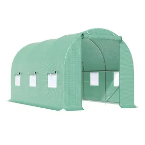 Outsunny Polytunnel Walk In Green House w/ PE Cover, 4.5 x 2 x 2m