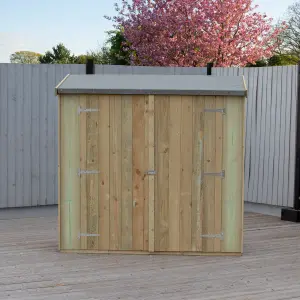 Shire 6x3 Overlap Pressure Treated Pent Shed with Double Doors