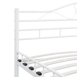 Berkfield Bed Frame White Metal 180x200 cm 6FT Super King