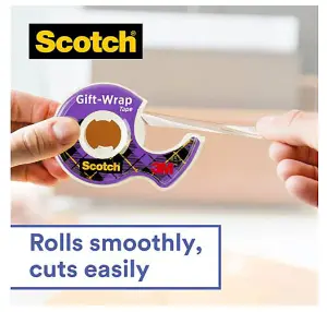 Scotch Gift Wrap Tape, 1 Roll on Handheld Dispenser , 19 mm x 6 m  sticky tape