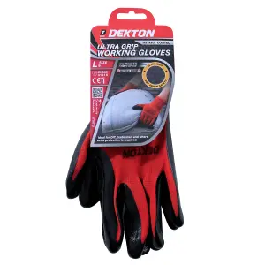 Dekton 12 Pack Ultra Grip Nitrile Coated Working Gloves Size 9/L Cat11, En388