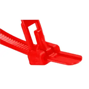 100 x Red Releasable Cable Ties 250mm x 7.6mm Reusable Wire Tidy Zip Straps