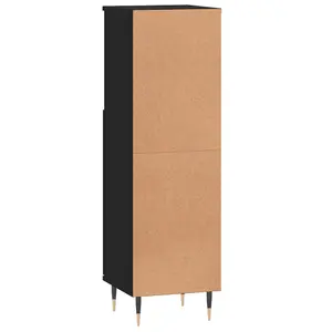 Berkfield Bathroom Cabinet Black 30x30x100 cm Engineered Wood