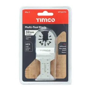 TIMCO Multi-Tool Coarse Cut Blades For Wood Carbon Steel - 32mm