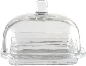 Dunelm Glass Butter Dish, Clear