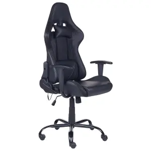 Gaming Chair Faux Leather Black GLEAM