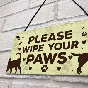 Red Ocean Animals Welcome Sign Hanging Plaque Dog Signs For Home Funny Cat Door Wall Sign