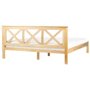 Wooden EU Super King Size Bed Light TANNAY