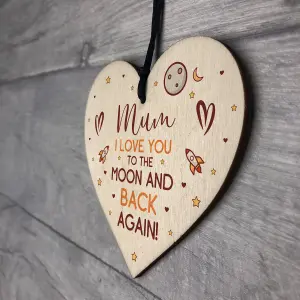 Mothers Day Gift for Mum Wooden Heart Birthday Gift For Her Thank You Keepsake