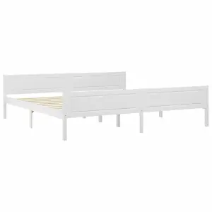 Berkfield Bed Frame Solid Pinewood White 200x200 cm